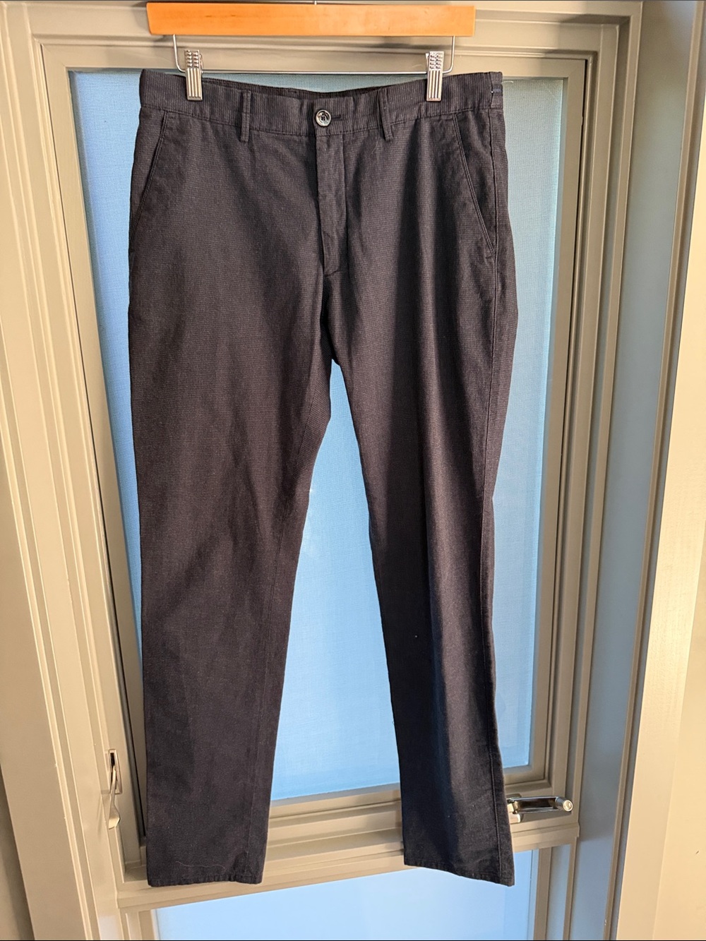 Massimo Dutti New Dark Plaid Chinos 31 Slim